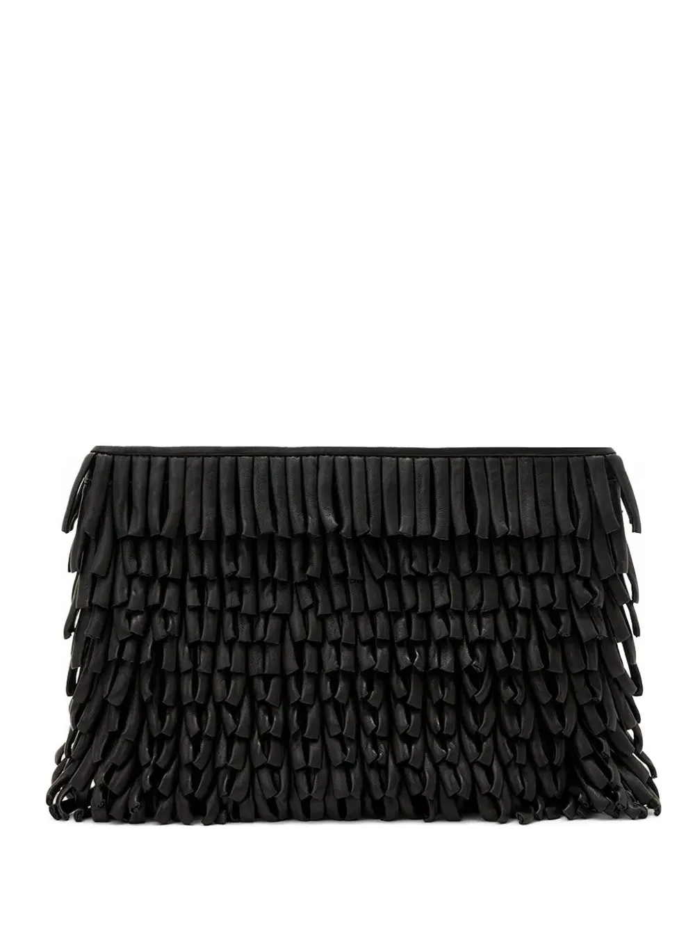 Bettina leather fringe clutch