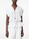 AllSaints Remy tie-front ruffled top - White