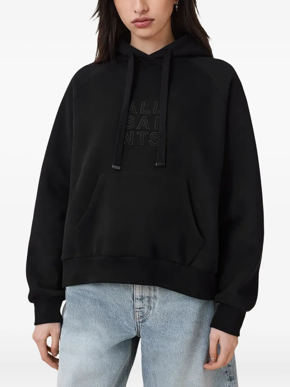 AllSaints Hoodie met geborduurd logo Zwart