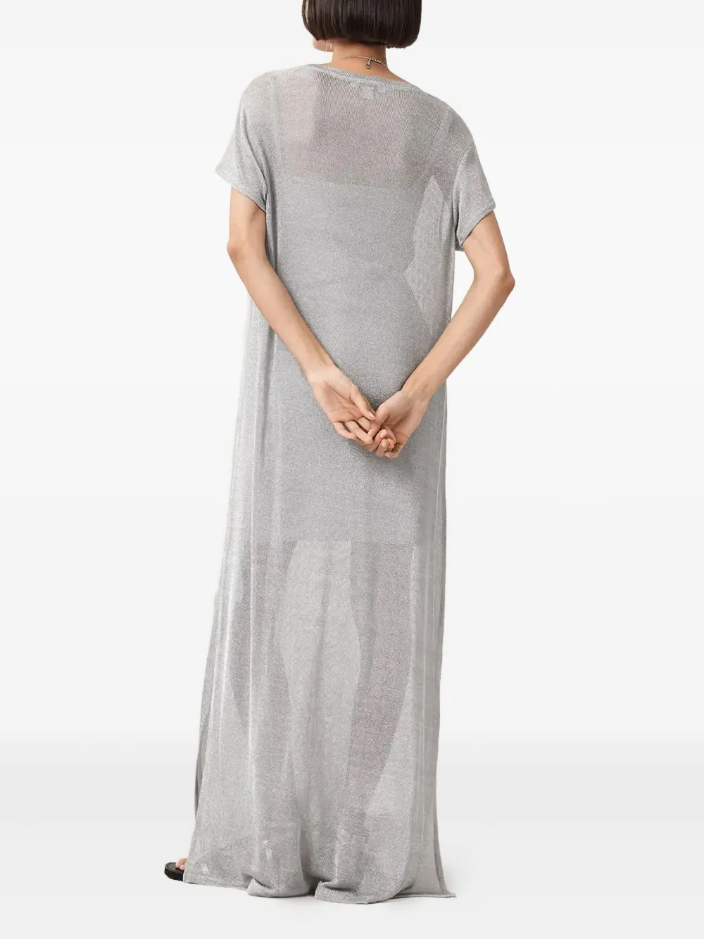 AllSaints Maxi-jurk met zijsplit Grijs