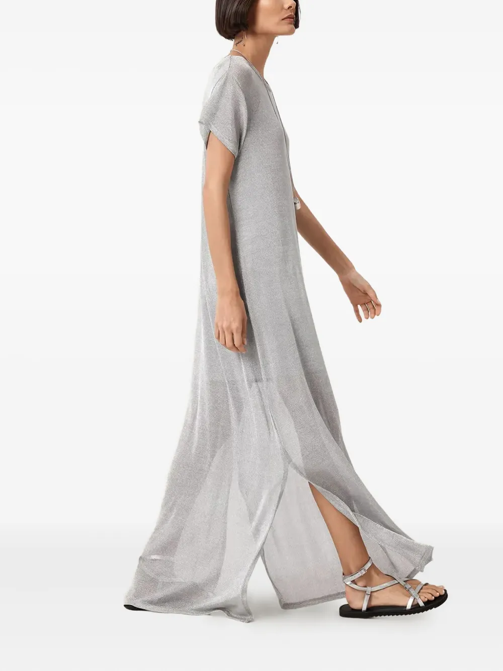 AllSaints side-slit maxi dress - Grijs