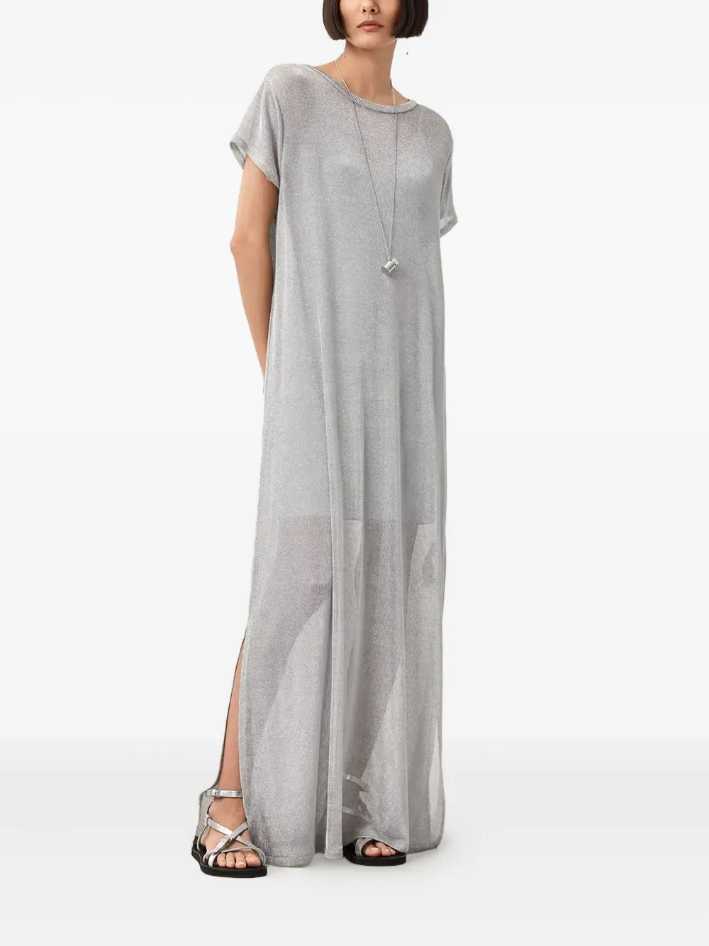 AllSaints side-slit maxi dress - Grigio