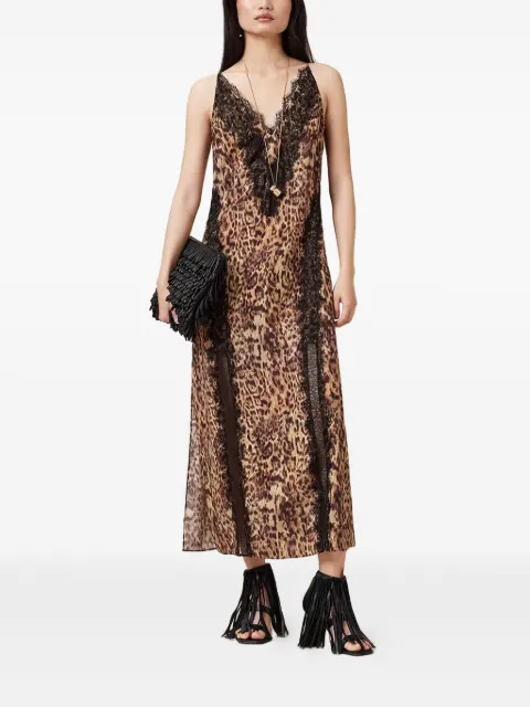 AllSaints Melia leopard-print maxi dress