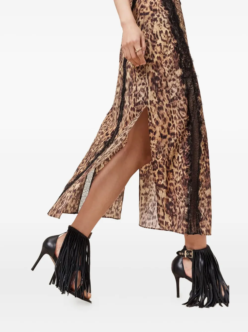 AllSaints Melia maxi-jurk met luipaardprint Bruin