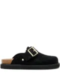 AllSaints buckle-fastening perforated slides - Black
