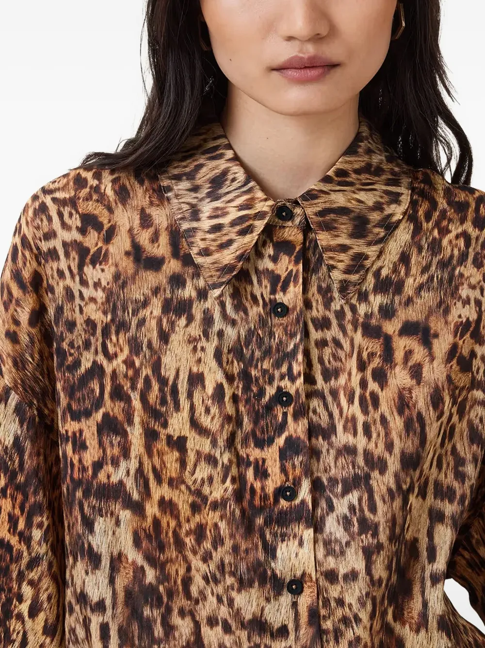 AllSaints Charli blouse met luipaardprint Bruin