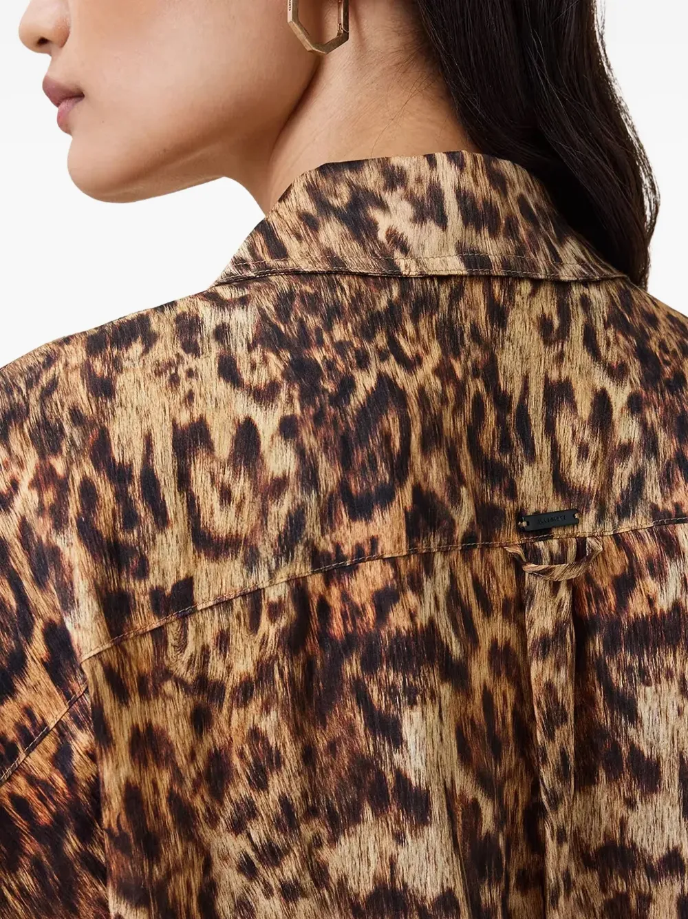 AllSaints Charli blouse met luipaardprint Bruin