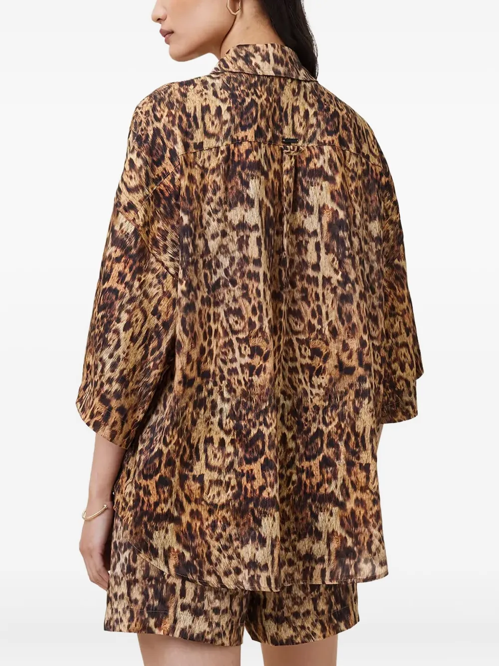 AllSaints Charli blouse met luipaardprint - Bruin