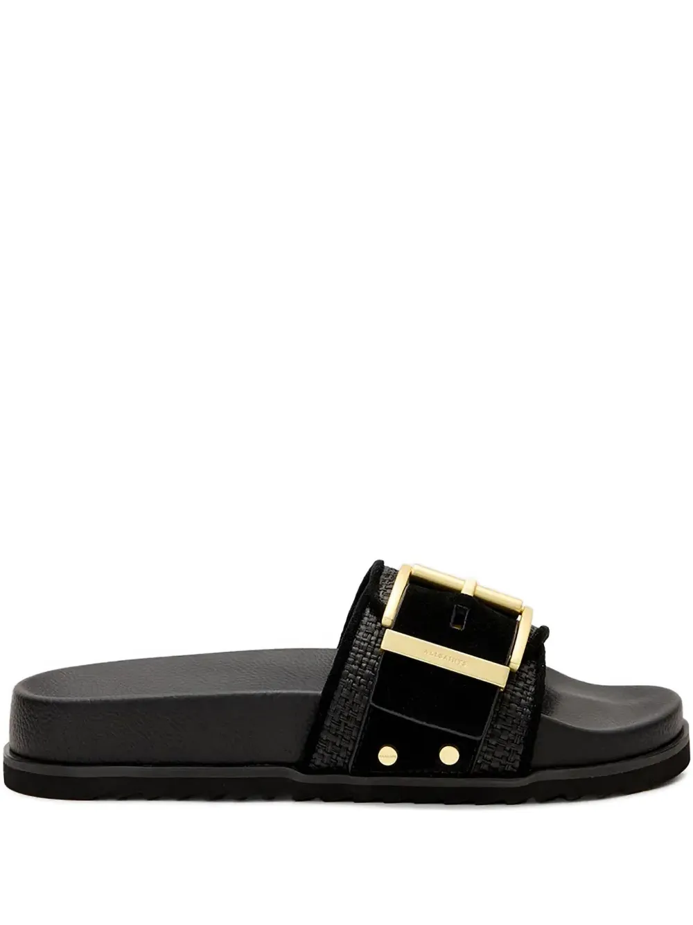 AllSaints buckle-detailing slides Black