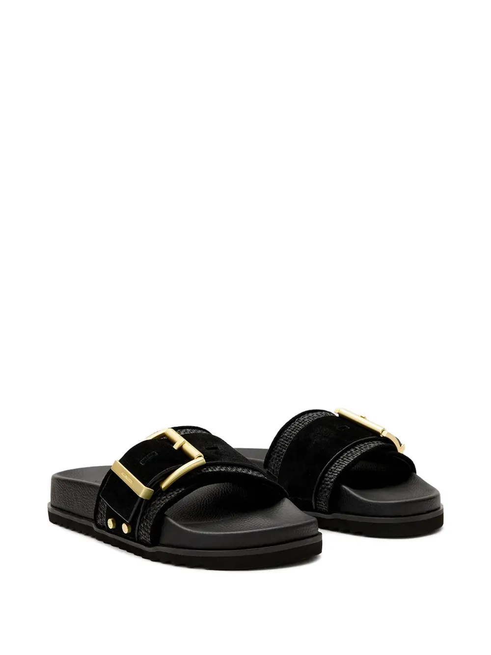 AllSaints buckle-detailing slides Black