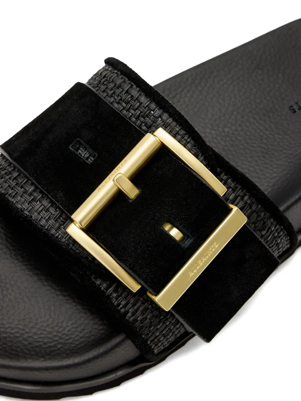 AllSaints buckle-detailing slides Black