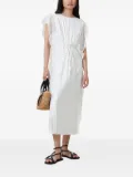 AllSaints Ola lace-insert ruffled midi dress - White