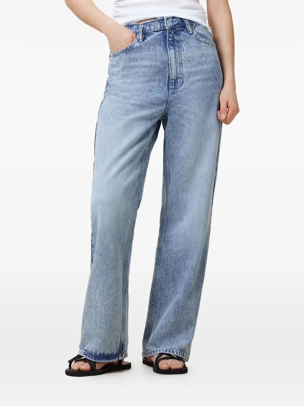 frayed-edge jeans