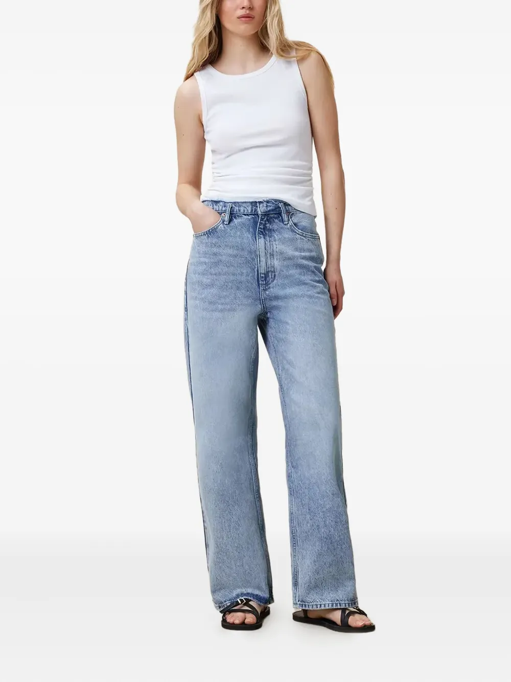 AllSaints frayed-edge jeans - Blauw