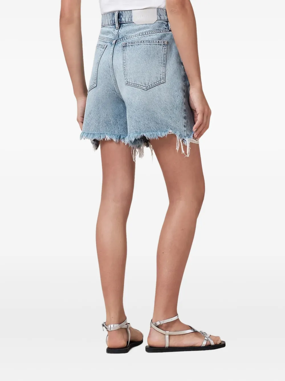 AllSaints Gerafelde shorts Blauw