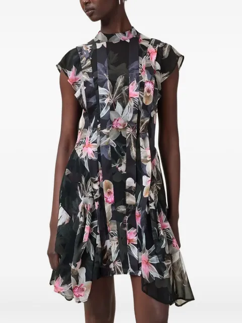 AllSaints floral-print pleated dress