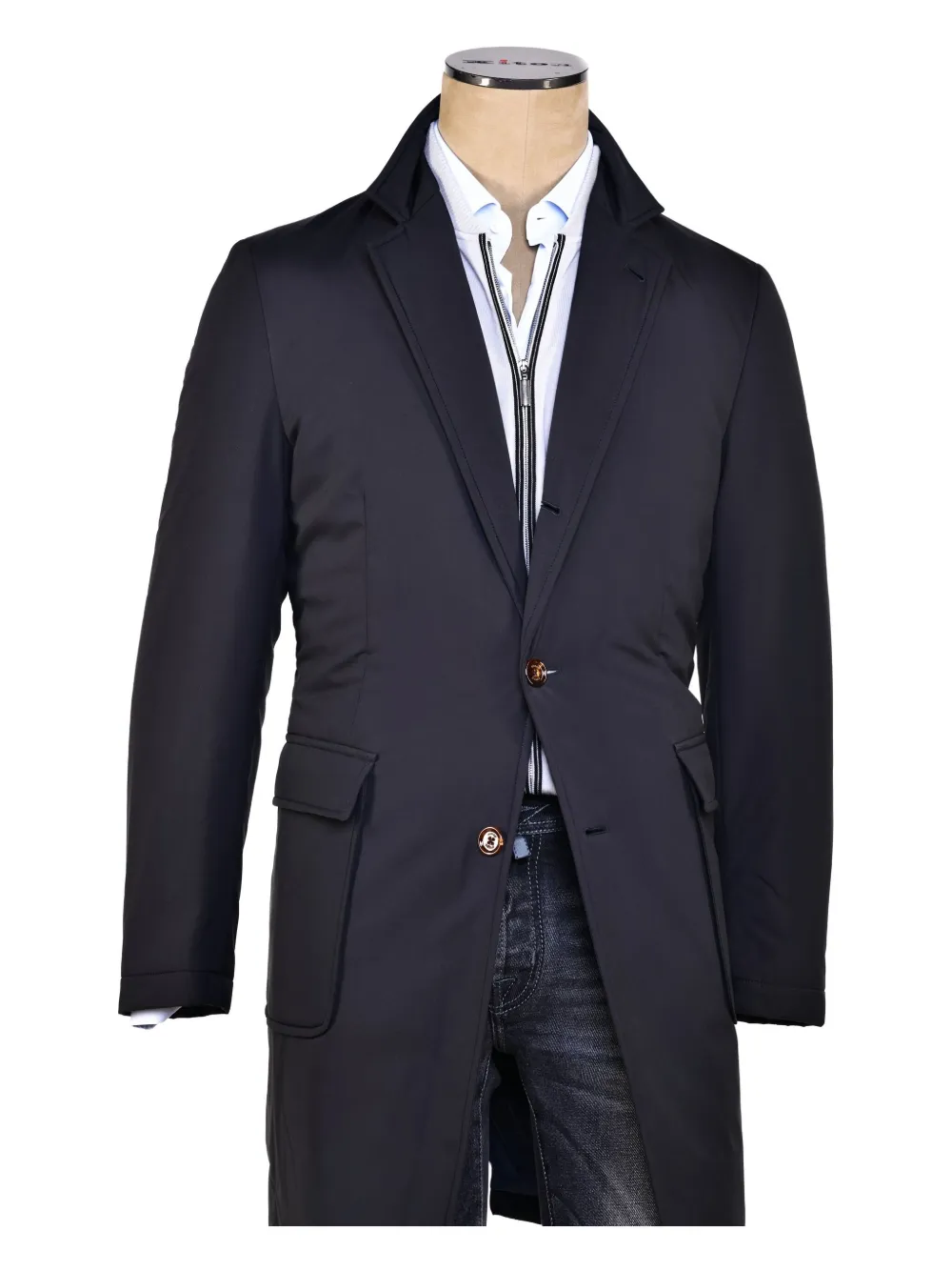 Kiton Cappotto con bottoni - Blu