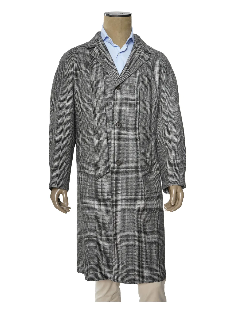 Kiton Cappotto monopetto in pied-de-poule - Grigio