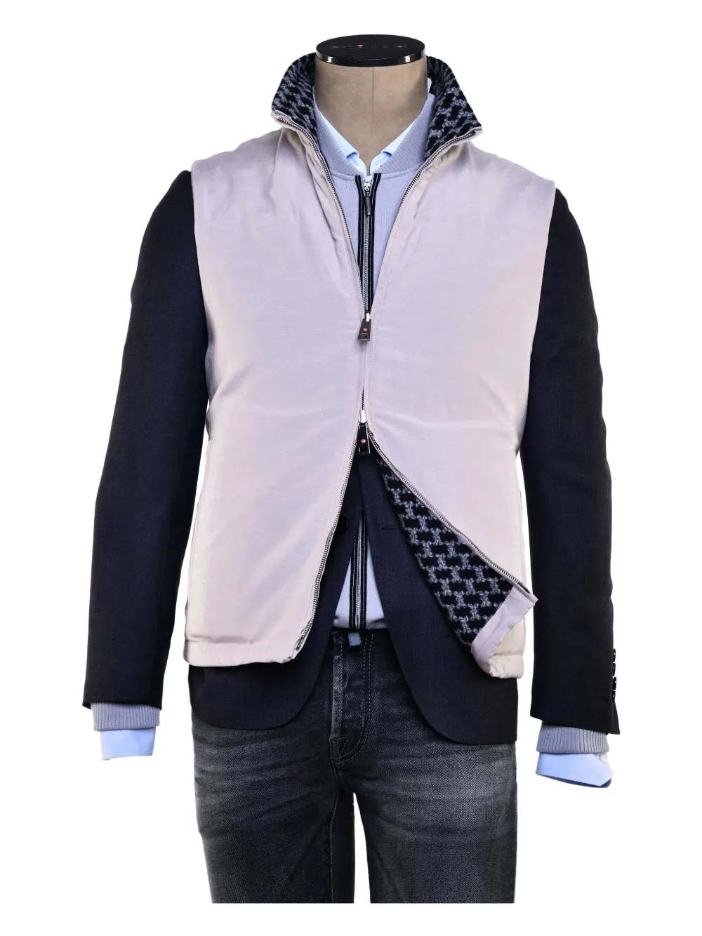 Kiton Gilet reversibile con zip - Blu