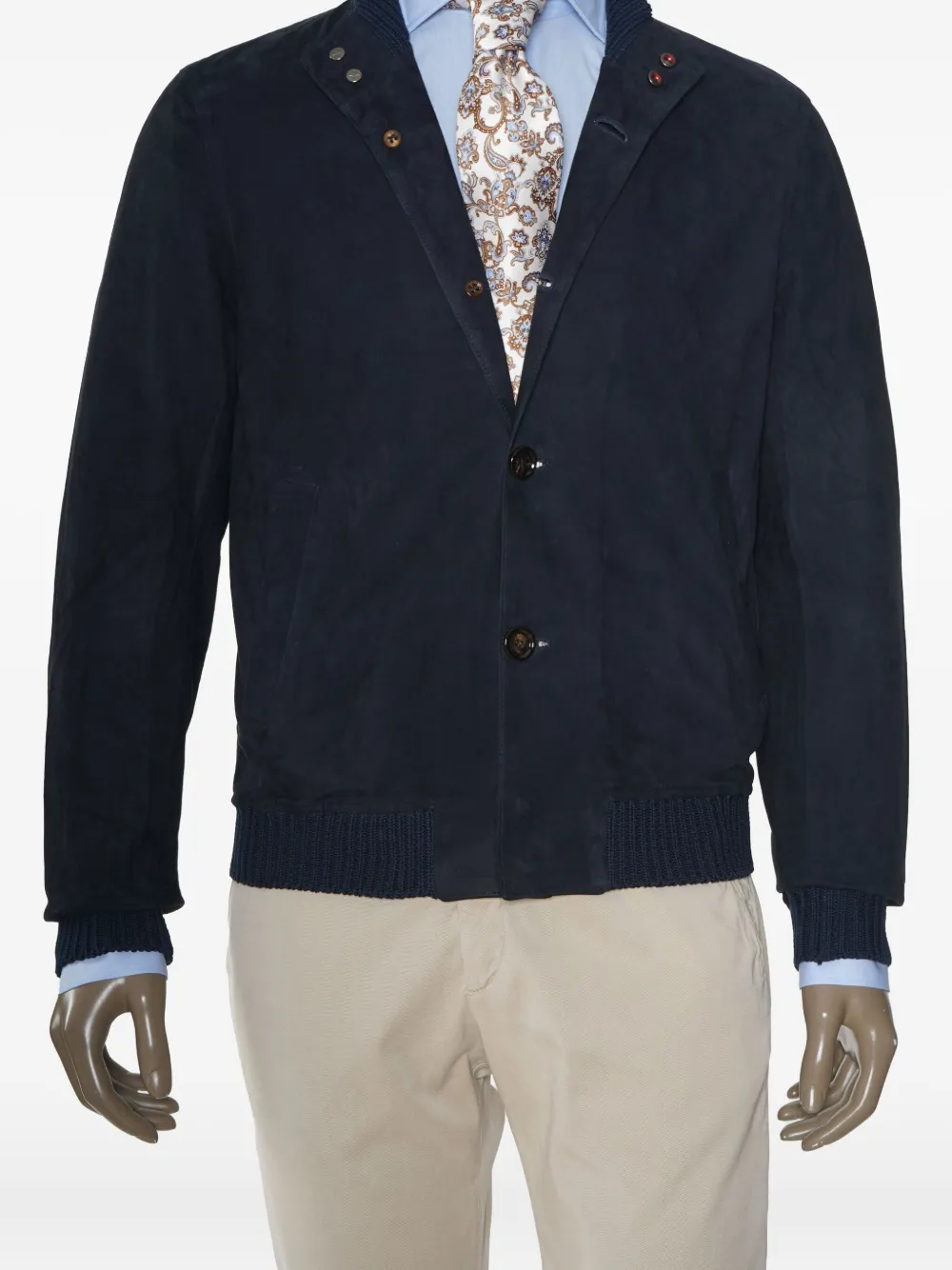 Kiton Igorp suede jacket Blauw