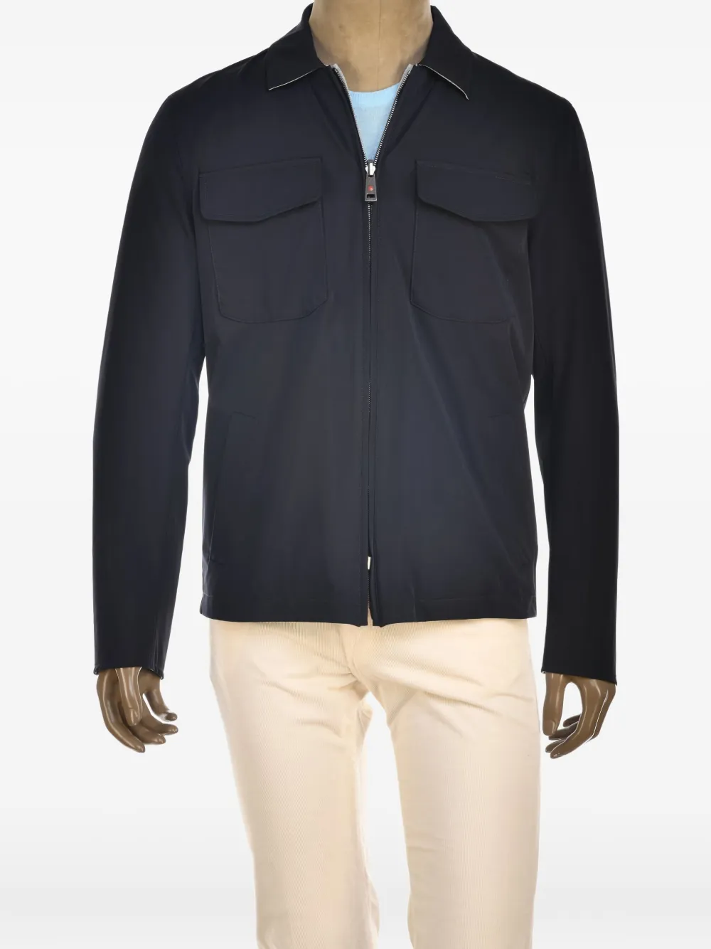 Kiton Ritik jack met opgestikte zak en rits Blauw