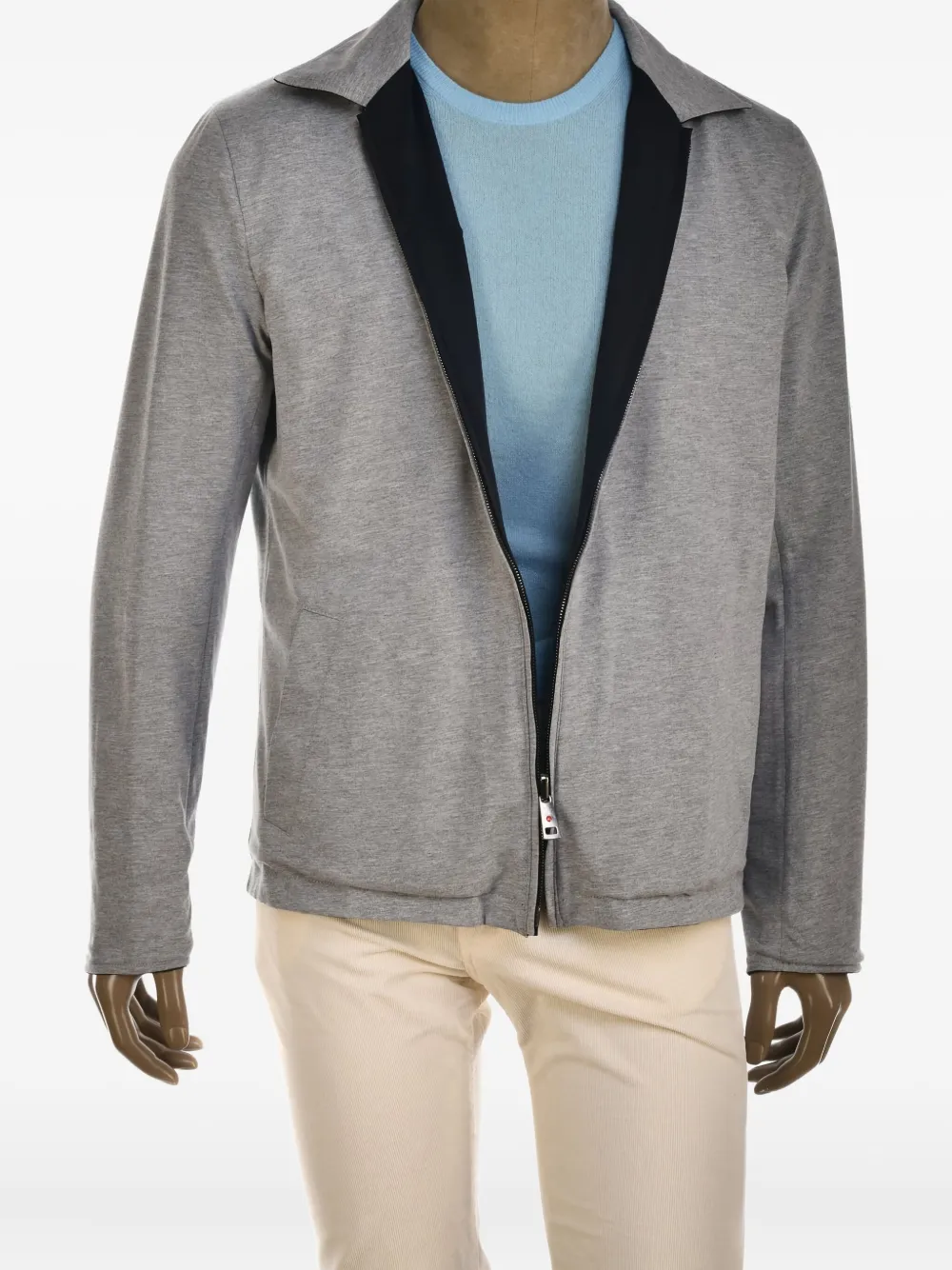 Kiton Ritik jack met opgestikte zak en rits Blauw