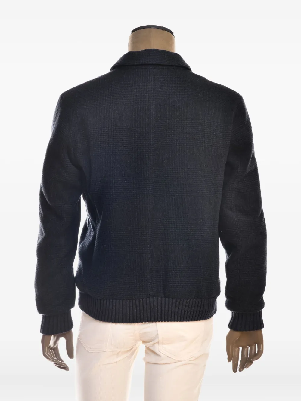 Kiton Kired geruit kasjmier jack Blauw