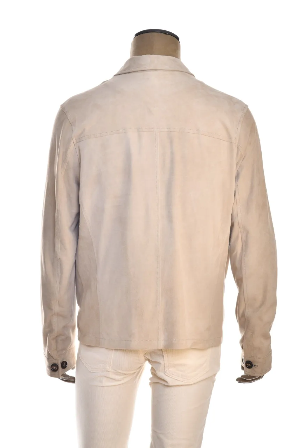 Kiton Kired Roy lamsleer jack met rits Beige
