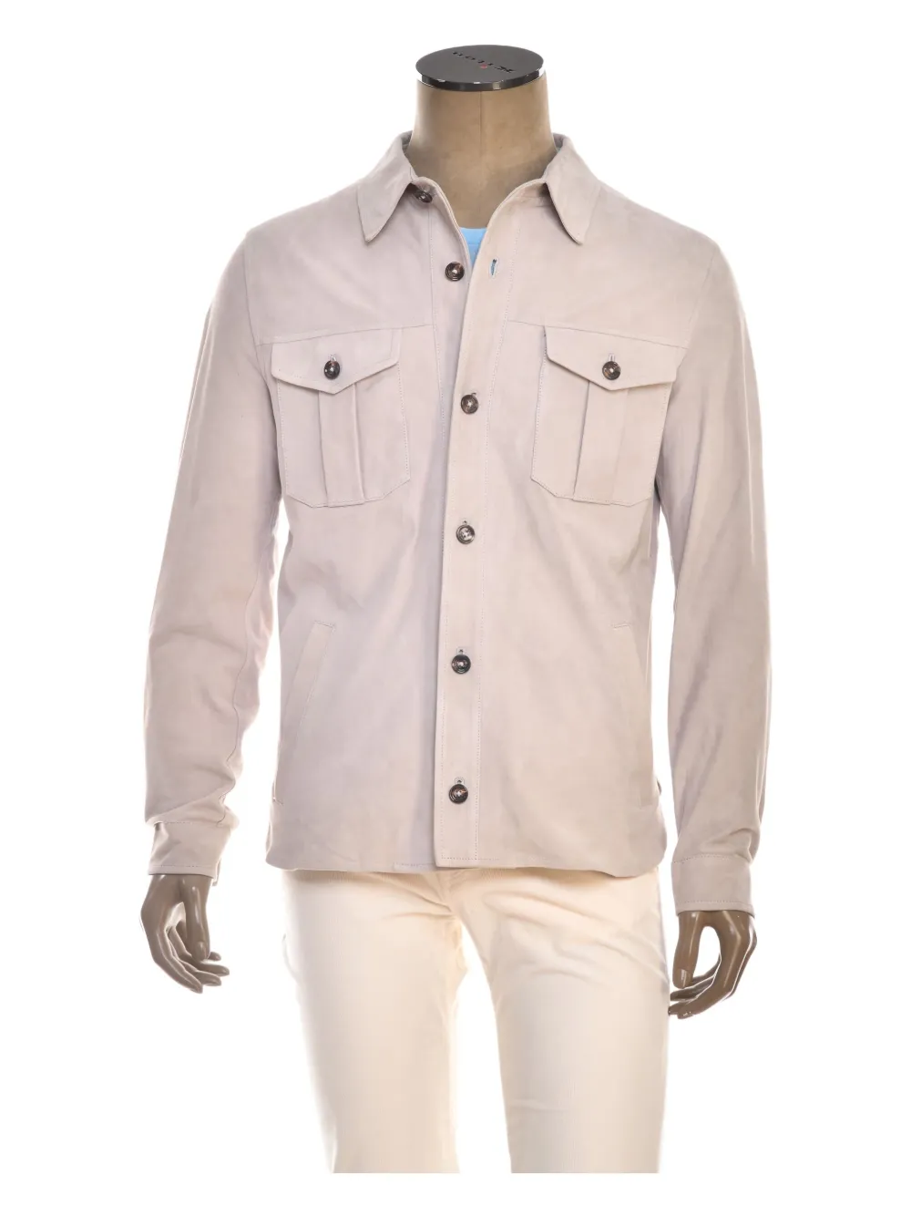 Kiton Kired Erik lambskin button-fastening jacket Beige
