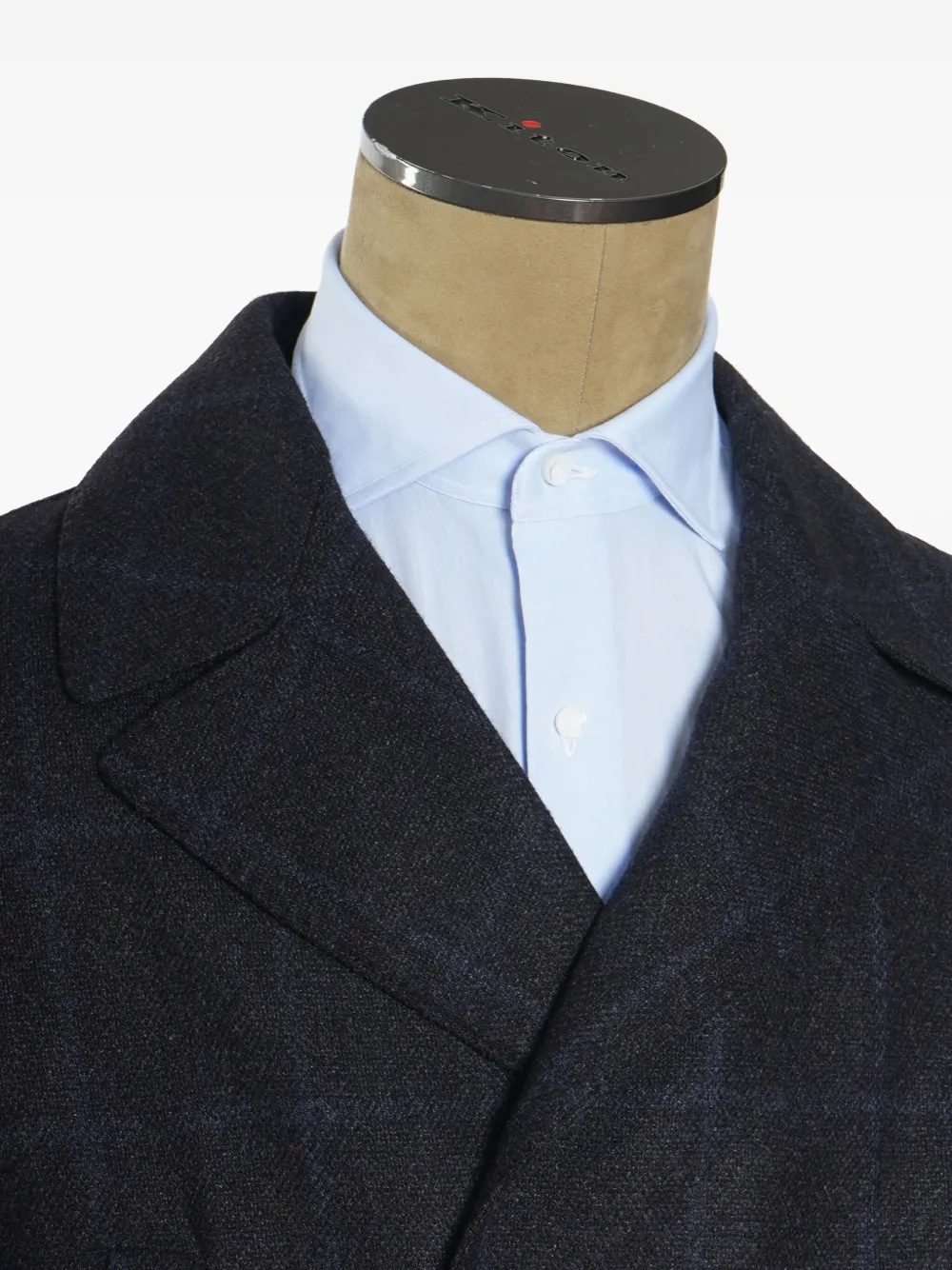 Kiton Windpane jack met dubbele rij knopen Zwart
