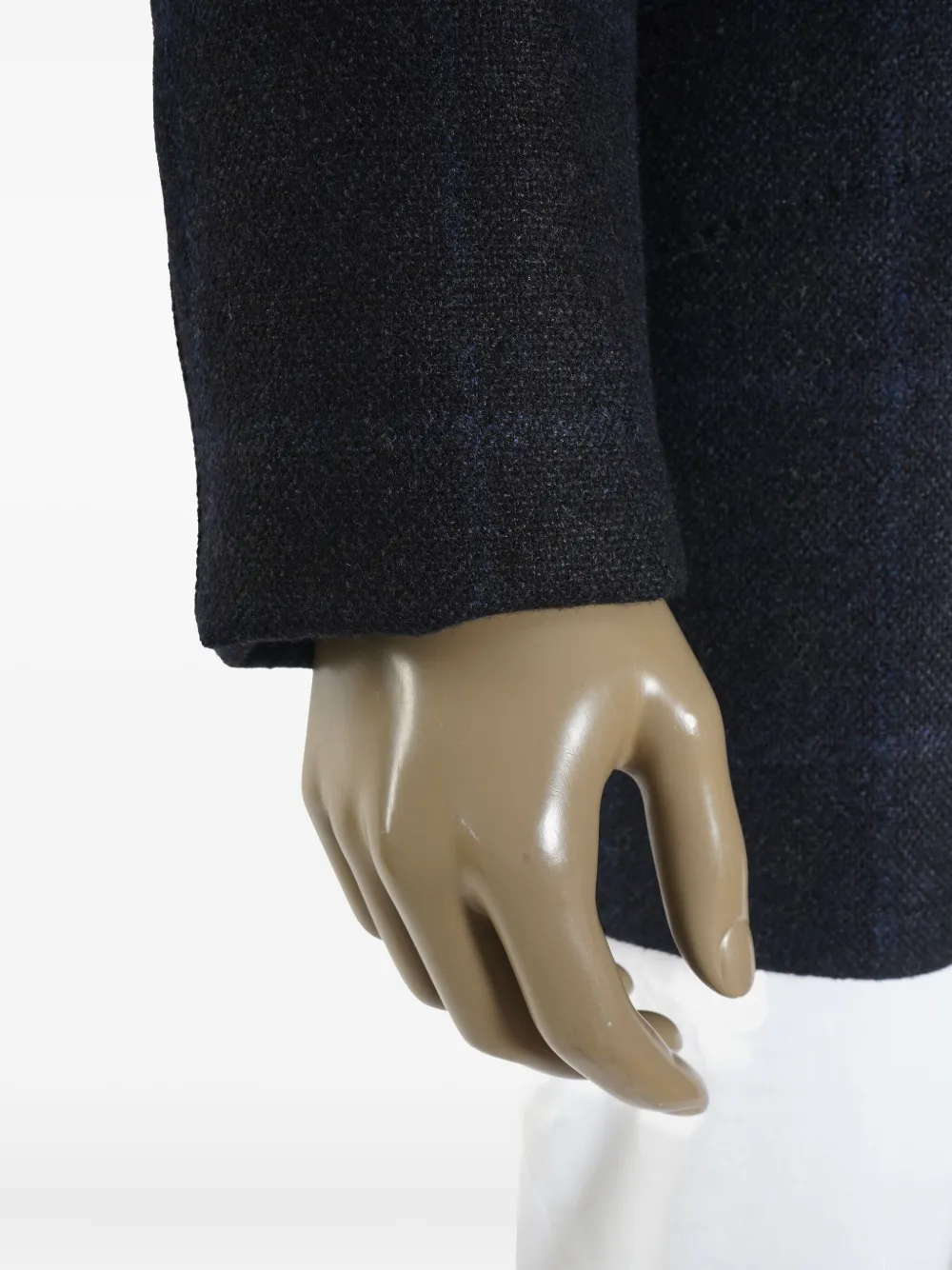 Kiton Windpane jack met dubbele rij knopen Zwart
