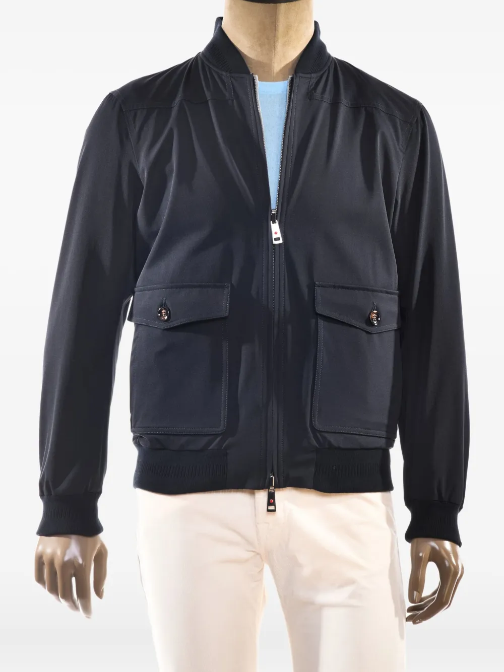 Kiton Kired Penna reversible pocket jacket Blauw