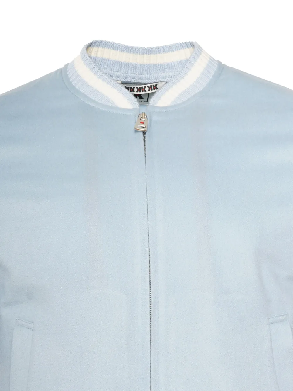 Kiton Kired Didier kasjmier jack met geribbelde afwerking Blauw