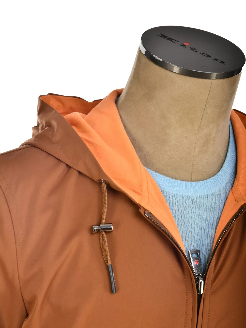 Kiton Kired Tinga omkeerbaar jack met capuchon Blauw
