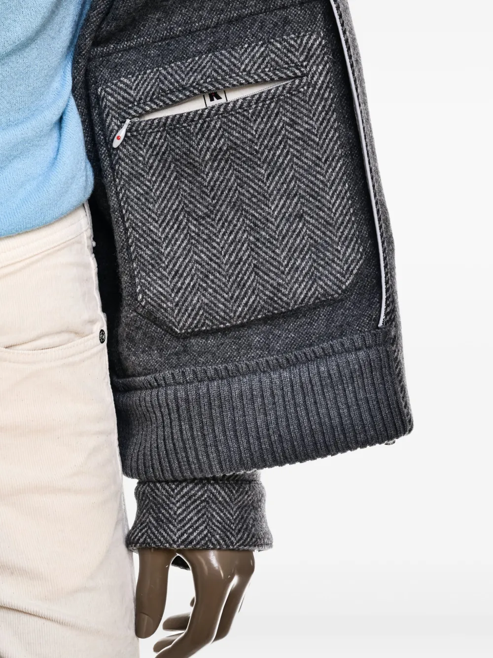 Kiton Furb herringbone jacket Grijs