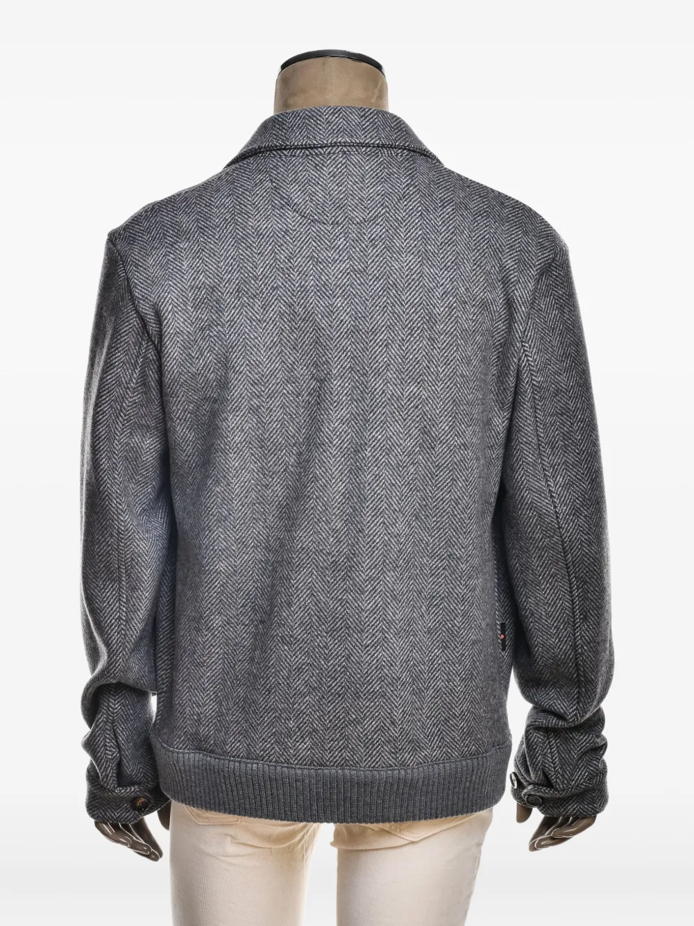 Kiton Furb herringbone jacket Grijs