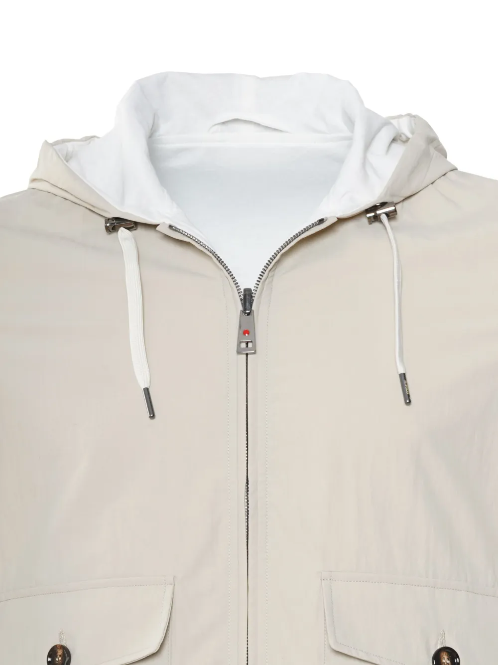 Kiton Jeff omkeerbaar jack met capuchon Beige