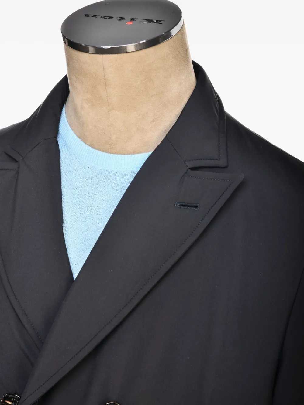 Kiton Ofu regenjas met dubbele rij knopen Blauw