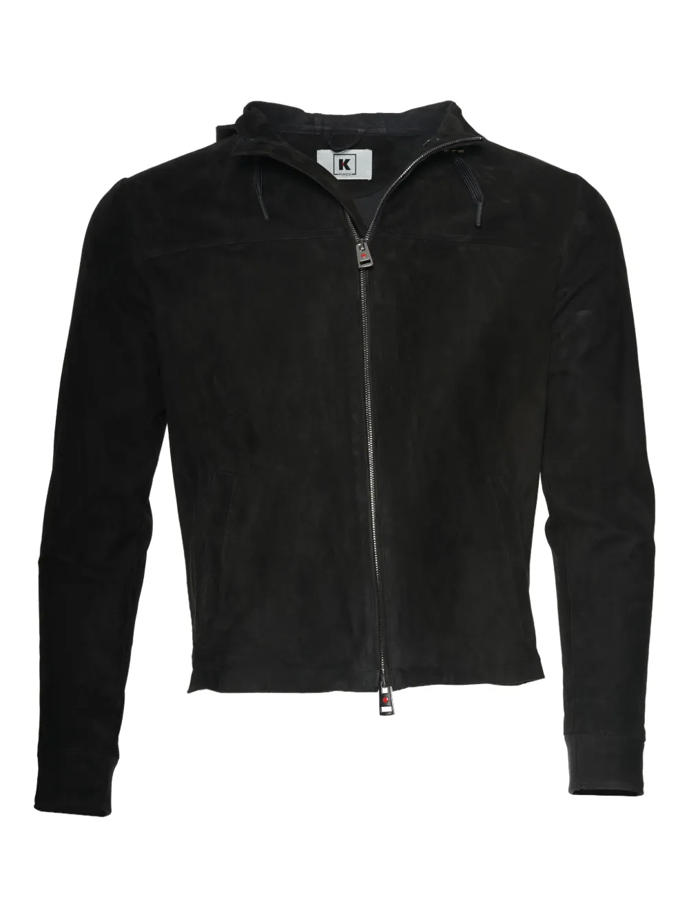 Kiton Olek 1 leather jacket Zwart