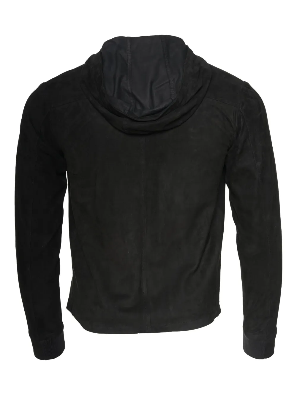 Kiton Olek 1 leren jack Zwart