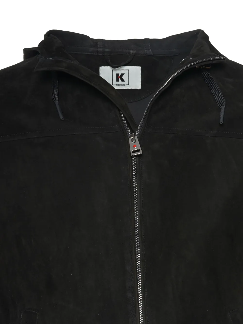 Kiton Olek 1 leren jack Zwart
