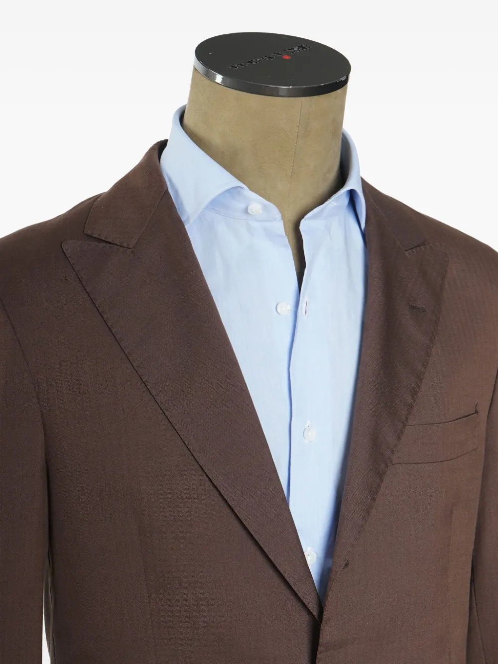 Brunello Cucinelli peak-lapel single-breasted suit Bruin
