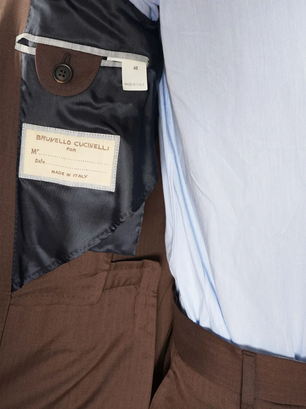 Brunello Cucinelli peak-lapel single-breasted suit Bruin