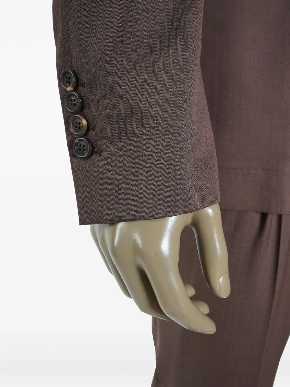 Brunello Cucinelli peak-lapel single-breasted suit Bruin