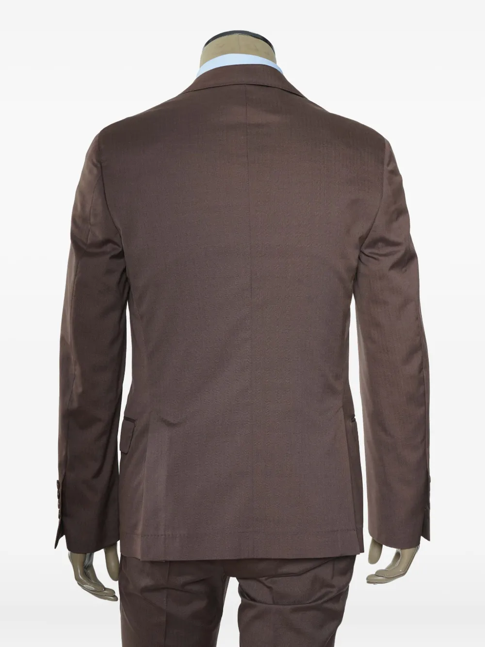 Brunello Cucinelli peak-lapel single-breasted suit Bruin
