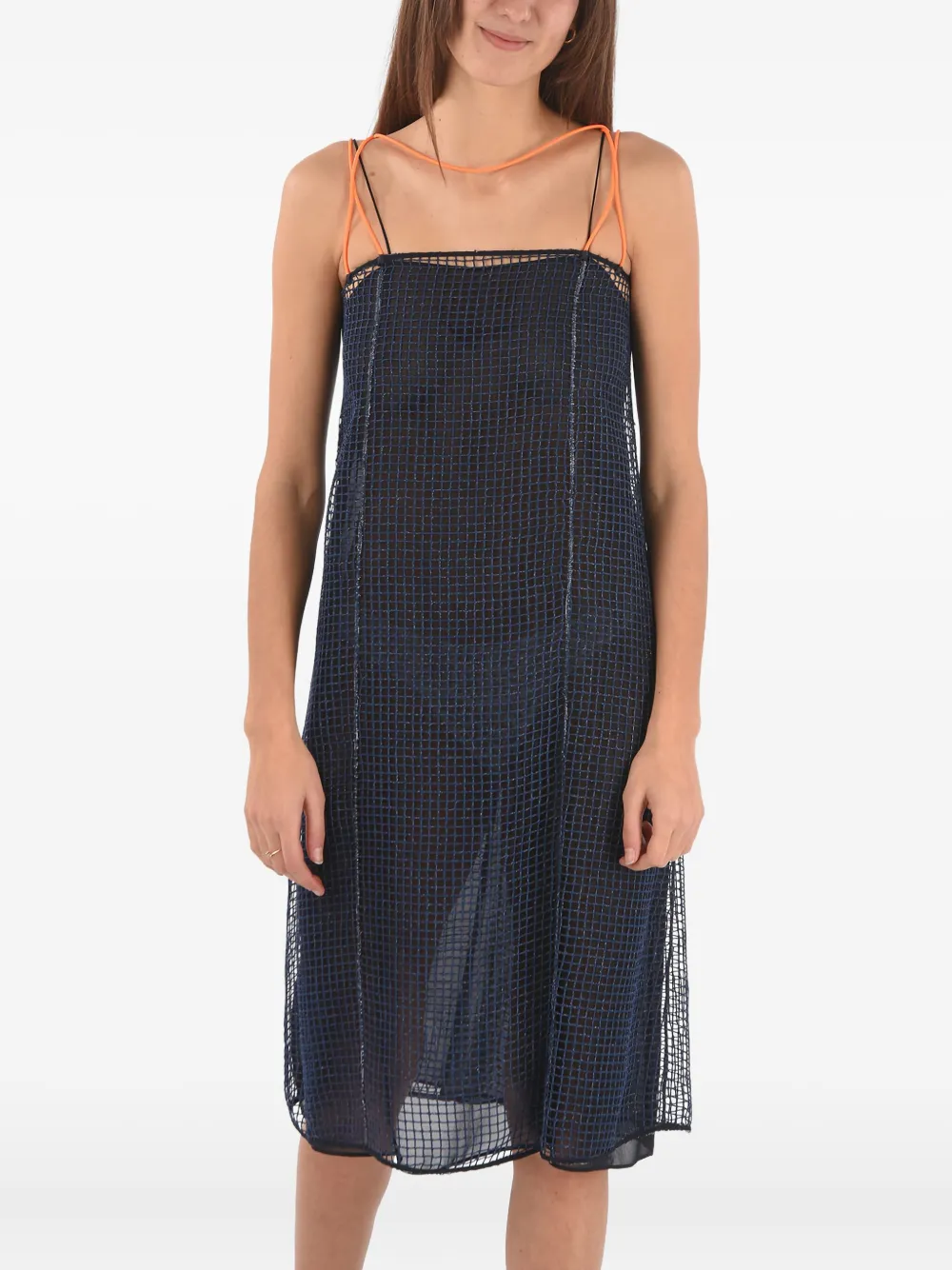 Maison Margiela Abito midi con inserti - Blu