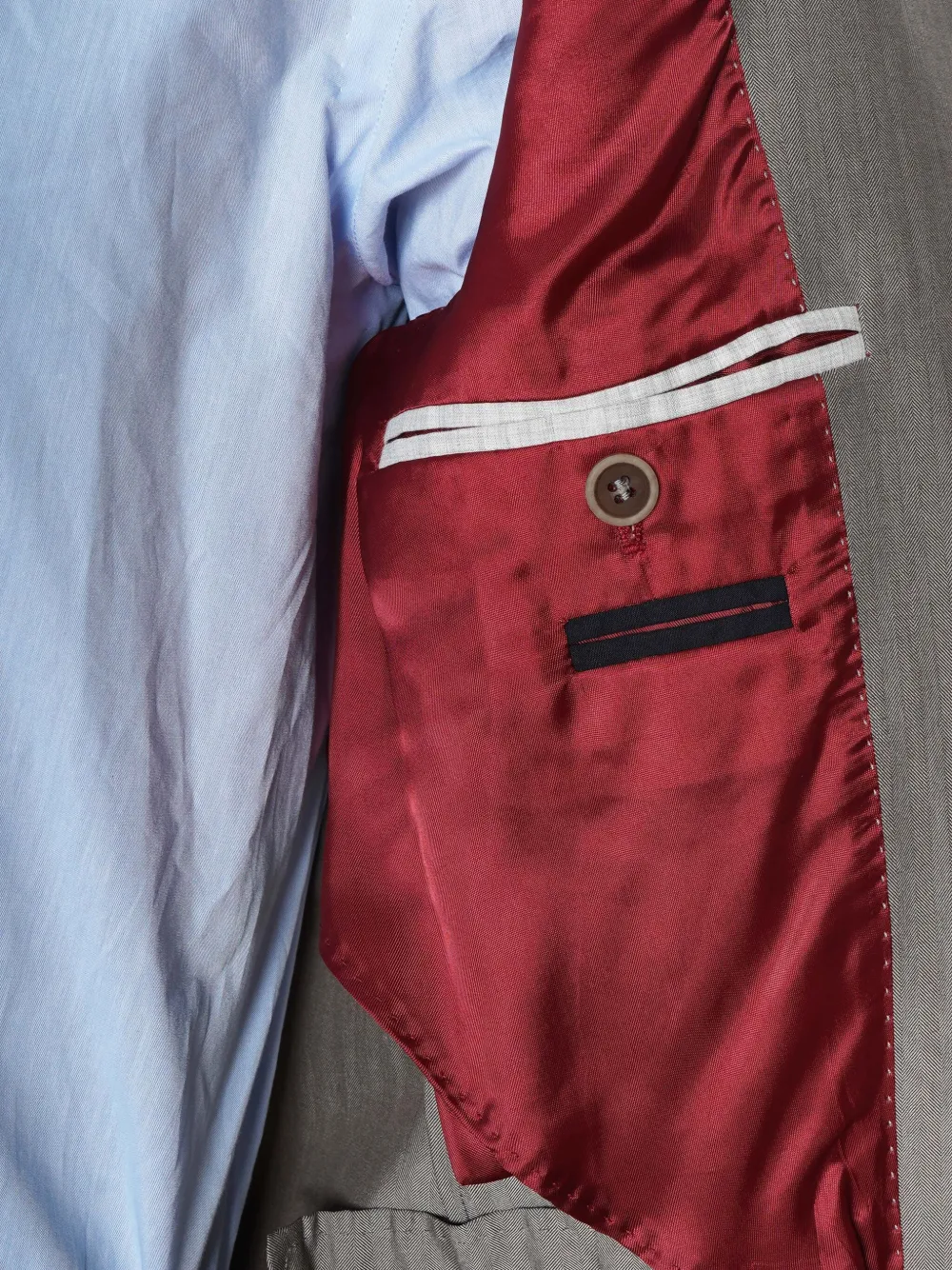 Brunello Cucinelli double breasted pinstripe suit Grijs