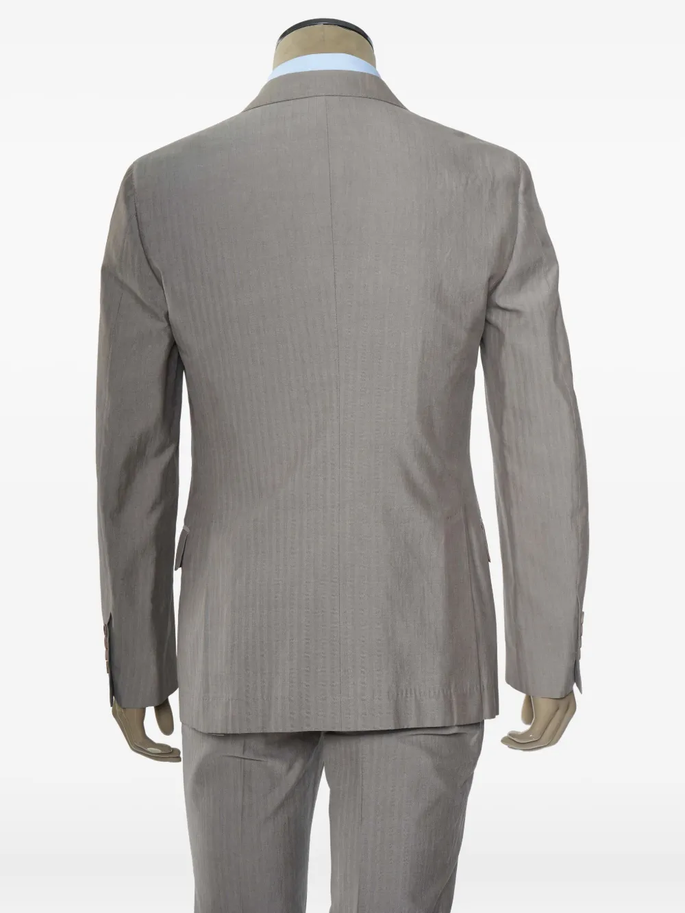 Brunello Cucinelli double breasted pinstripe suit Grijs