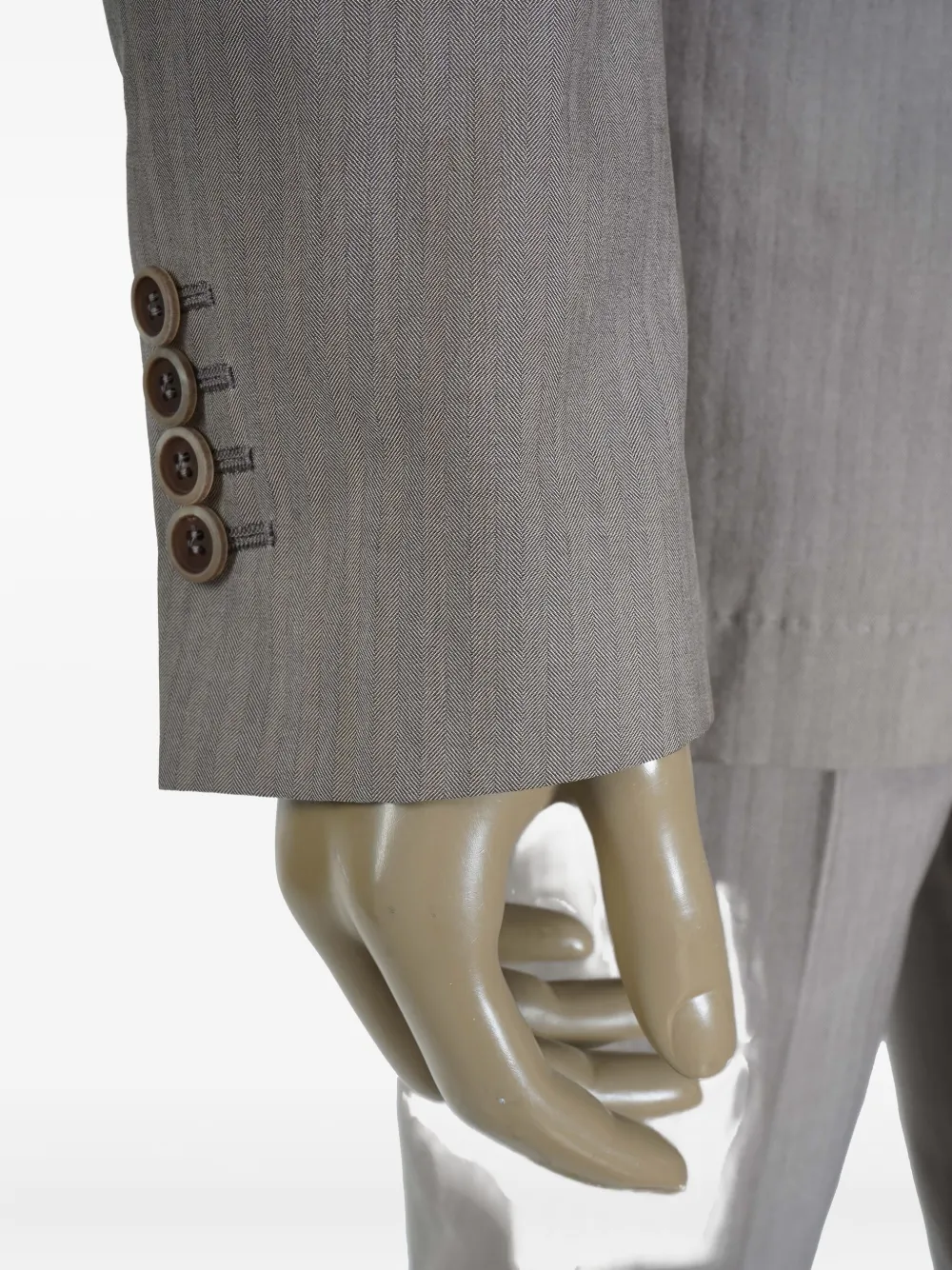 Brunello Cucinelli double breasted pinstripe suit Grijs