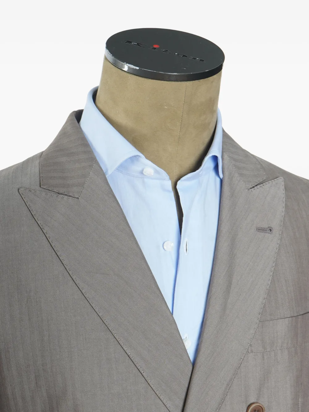 Brunello Cucinelli double breasted pinstripe suit Grijs